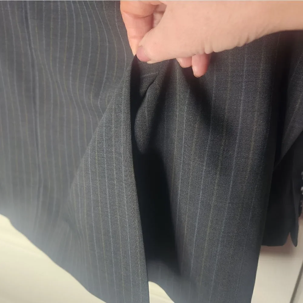 CoccoVino 52/ 44R Italy Gray Striped Pockets 3 Buttons Microwool Men's Blazer